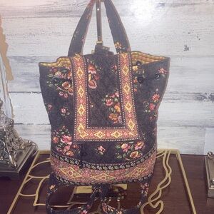 Vintage BOHO  Floral Patterned Quilted Backpack